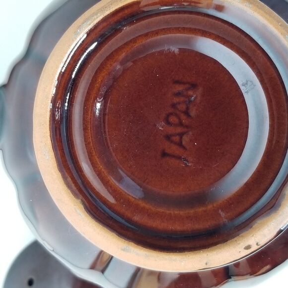 Japan Pottery Brown White Drip Glaze Teapot - Picture 13 of 14